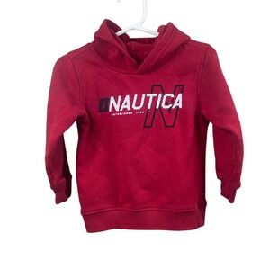 Nautica Red Hoodie Sweatshirt Boys Girls Kids 24M